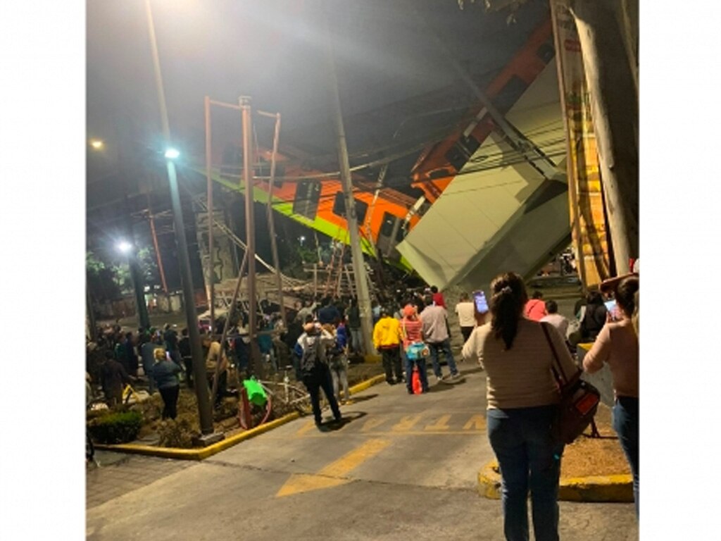 Colapsa estación Olivos, de la Línea 12 del Metro, con todo y vagones