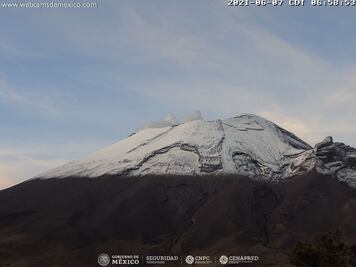 Monitoreo del volcán Popocatépetl, 7 de junio 2021