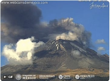 Volcán Popocatépetl registra impresionante explosión en el primer día de noviembre