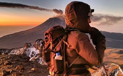 Así ven los alpinistas desde lo alto del Popocatépetl y el Iztaccíhuatl