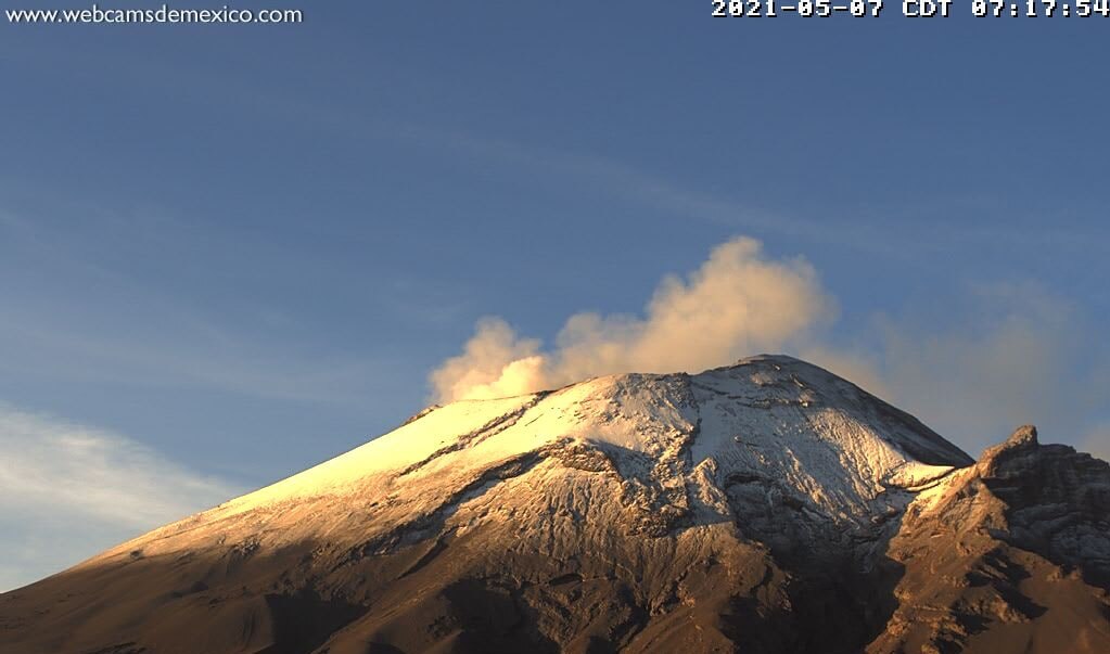 ¿Cómo amaneció hoy el volcán Popocatépetl? 7 de mayo 2021