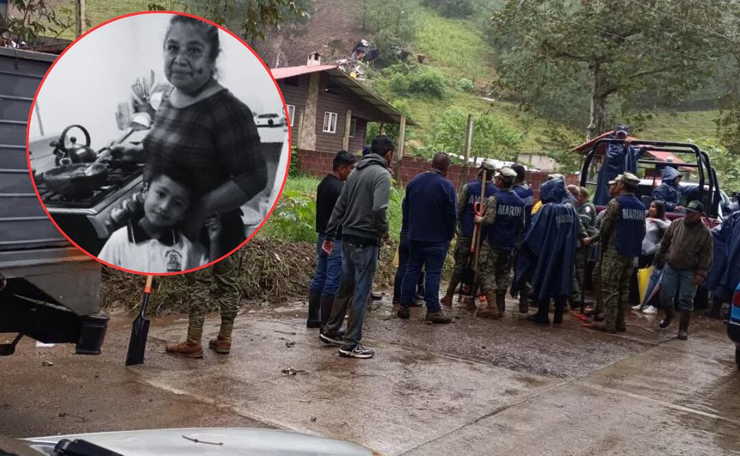 Deslave se lleva a abuelita y nieto en Huauchinango; ella falleció, el niño sigue desaparecido I Foto: Especial