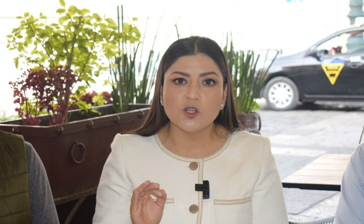 Claudia Rivera dio conferencia de prensa este lunes 24 de abril. | Foto: Agencia Es Imagen para El Universal Puebla