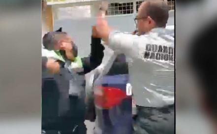 Usurpador de la Guardia Nacional agrede a agentes de Tránsito Municipal