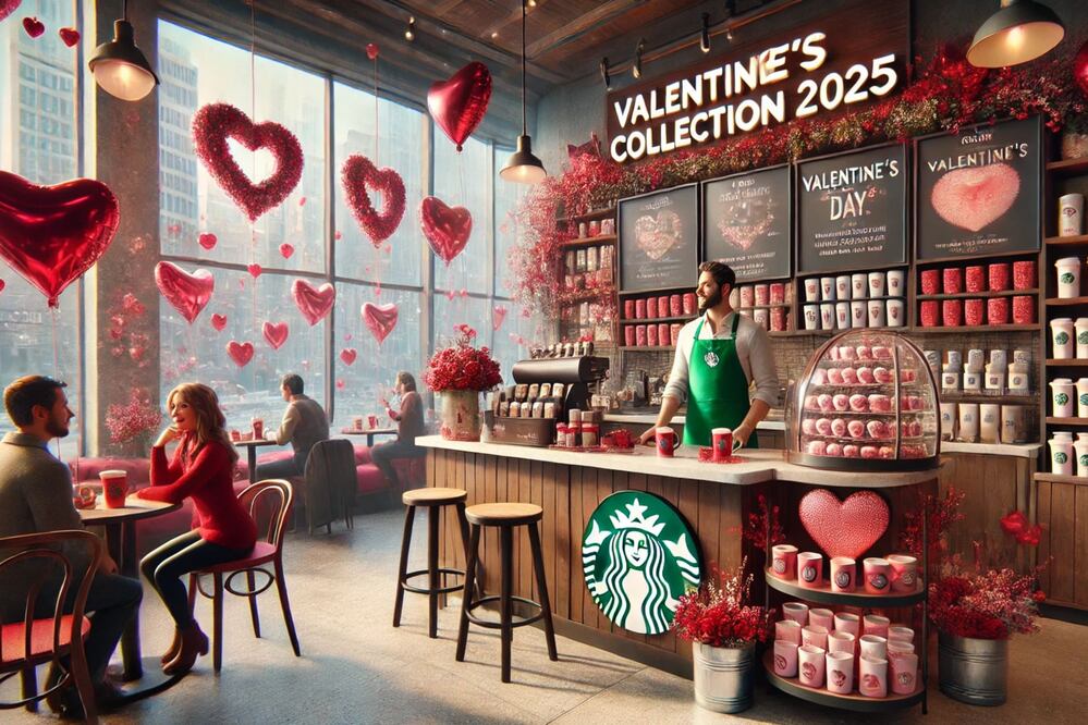 Starbucks anunció su colección de San Valentín 2025 / Foto: ChatGPT