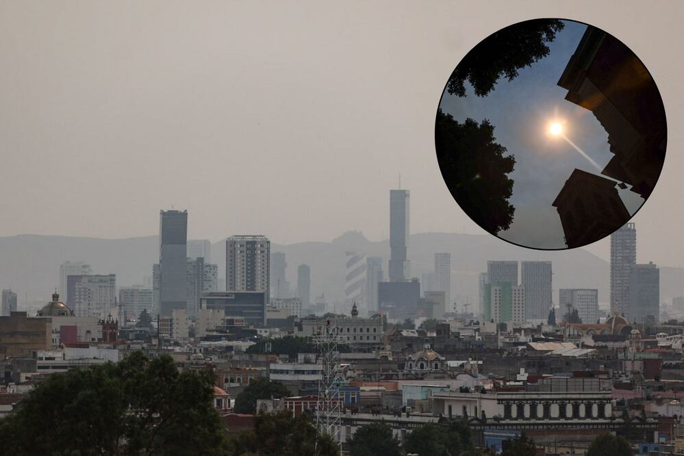 El cielo de Puebla se ve extrañamente naranja | Foto: EsImagen