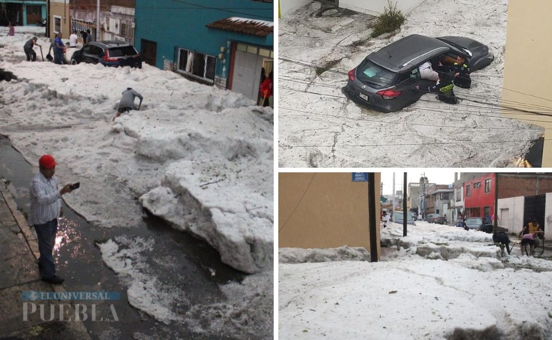 Imágenes de la granizada que sorprendió en Puebla | Foto: EsImagen