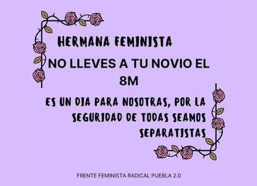 Día de la Mujer. Feministas piden no llevar novio a la marcha del 8 de marzo