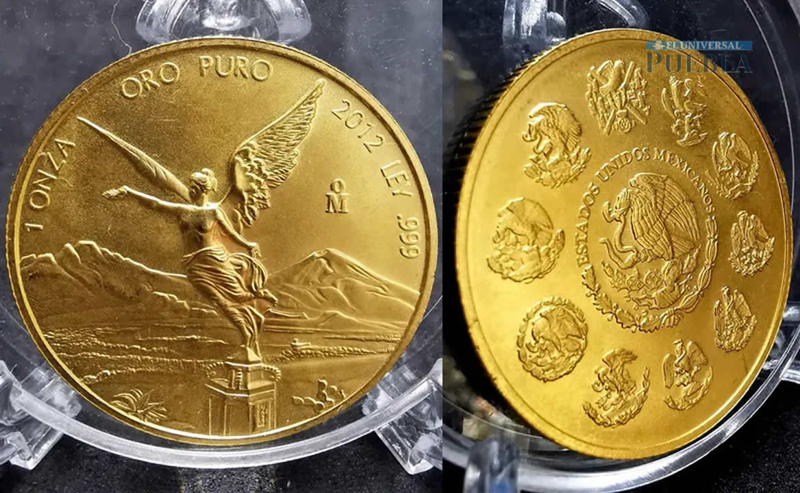 La onza Libertad tiene la imagen del Ángel de la Independencia. Foto: Mercado Libre