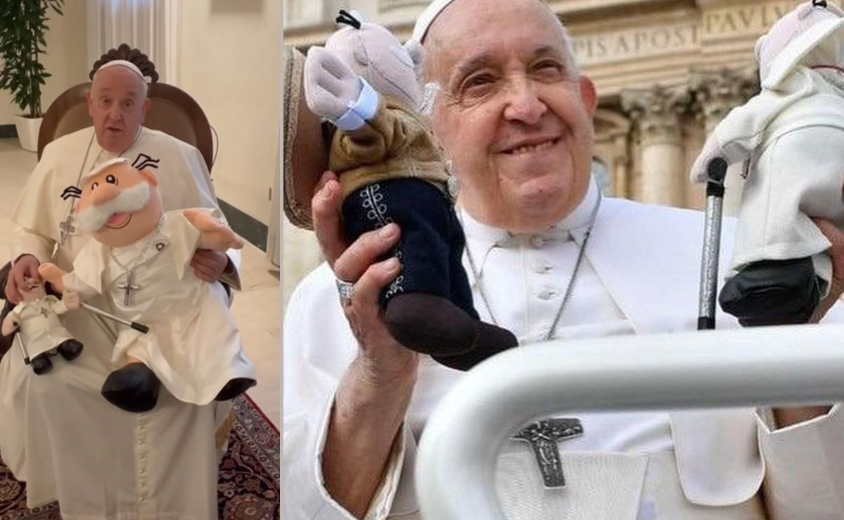 El peluche Simi Pontífice fue uno de los regalos de Puebla para el Papa Francisco | Foto: Video TikTok / X Dr. Simi Oficial