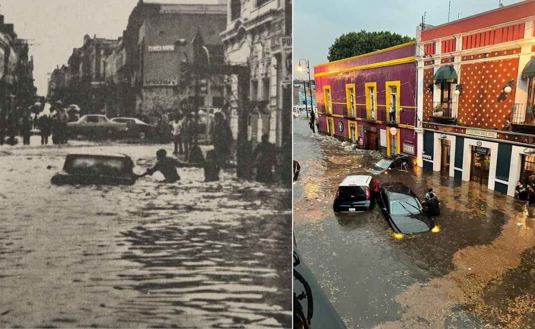 Desde que el río San Francisco se entubó, el bulevar 5 de mayo se inunda | Foto: Puebla Antigua
