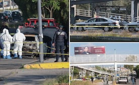 Hallan dos cuerpos al interior de auto calcinado en el Periférico Ecológico de Puebla