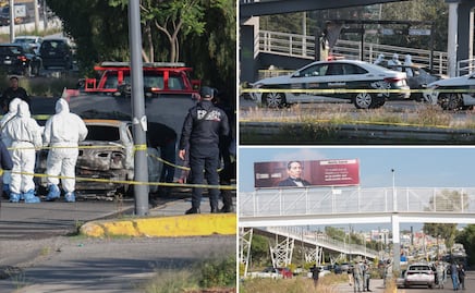 Hallan dos cuerpos al interior de auto calcinado en el Periférico Ecológico de Puebla