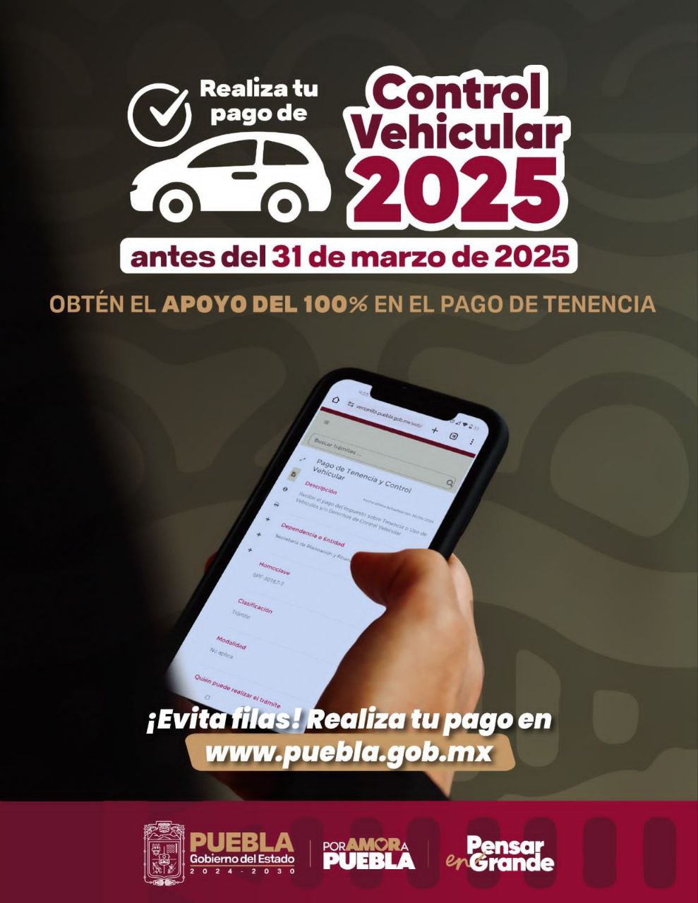 Inicia el Control Vehicular 2025 I Foto: Gobierno de Puebla