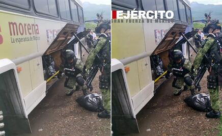 Ejército borra logo de Morena en camión decomisado y desata críticas