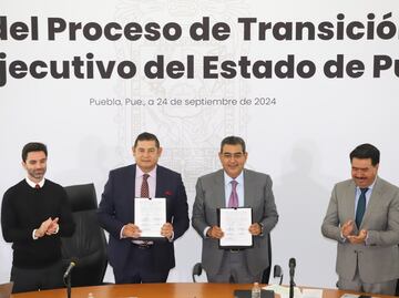 Sergio Salomón y Alejandro Armenta inician proceso de transición del gobierno estatal