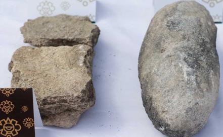 Presentan vestigios encontrados durante rehabilitación de la Pirámide de Cholula