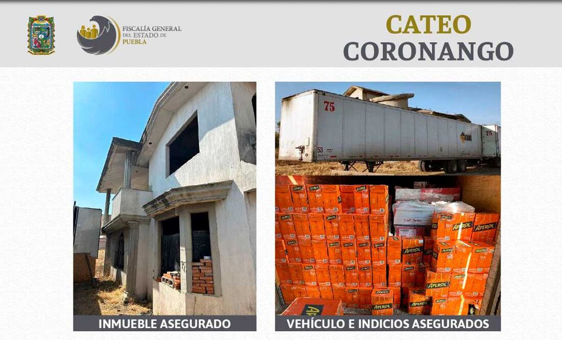 En el domicilio se encontraron 300 cajas de licor | Foto: FGE