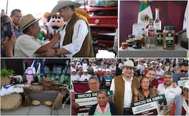 Alejandro Armenta entrega tractores, fertilizantes y becas en Cholula