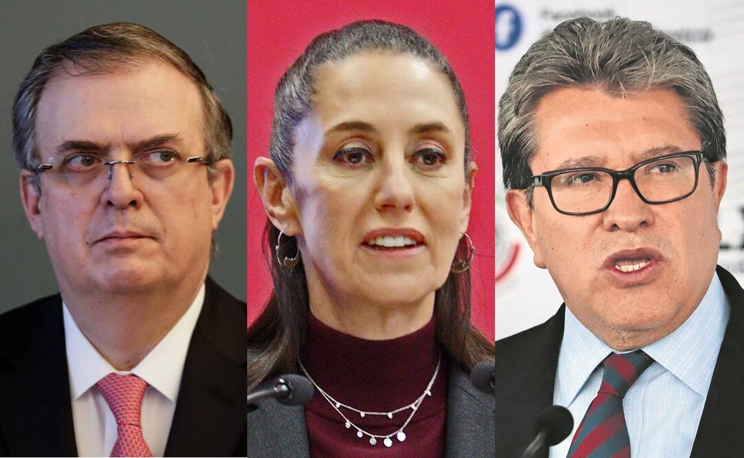 De izquierda a derecha: Marcelo Ebrard,  Claudia Sheinbaum y Ricardo Monreal. Fotos: Archivo/EL UNIVERSAL.
