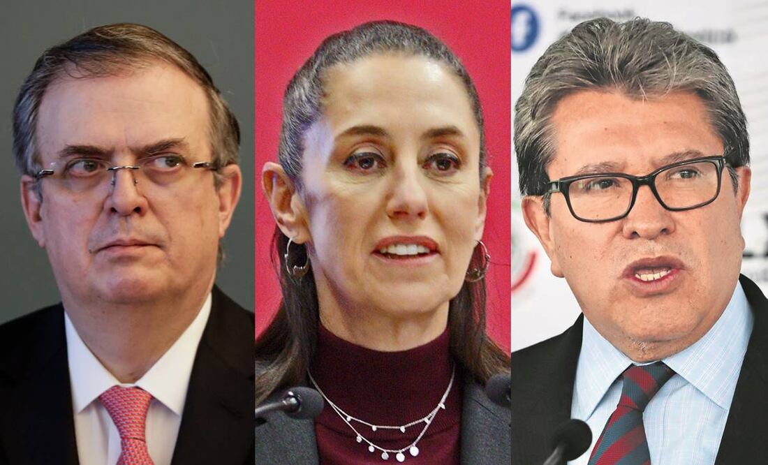 De izquierda a derecha: Marcelo Ebrard, Claudia Sheinbaum y Ricardo Monreal. Fotos: Archivo/EL UNIVERSAL.