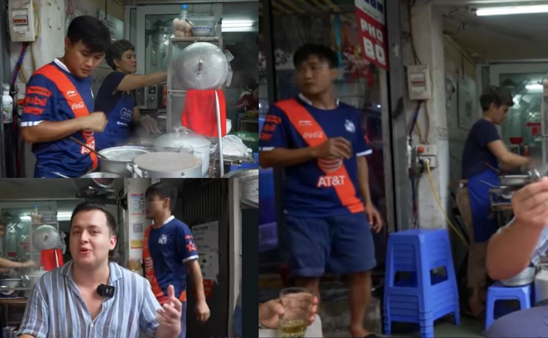 El jersey del Club Puebla rompe fronteras y llega a Vietnam | Foto: Captura de pantalla YouTube: Calixto Serna - México Cooking Club