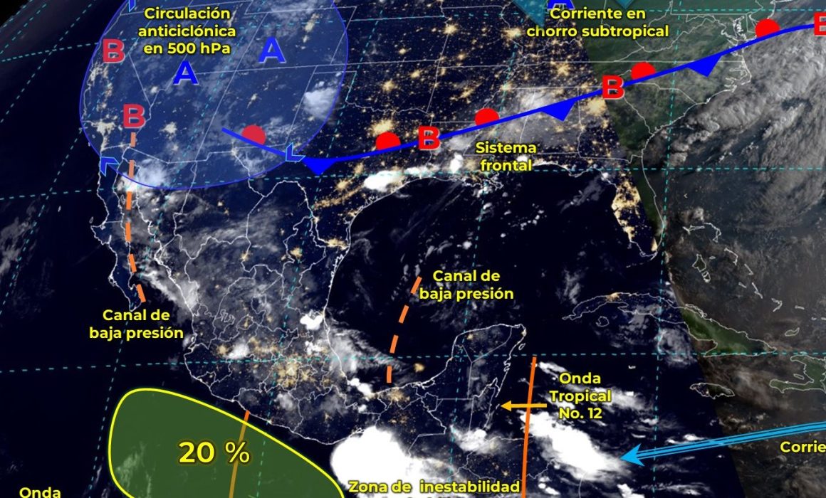 La influencia de la onda tropical número 12 sobre el centro, sur y occidente de México provocará lluvias fuertes a muy fuertes con posibilidad de granizo y descargas eléctricas en Puebla y otros estados como Jalisco, Colima, Michoacán y Guerrero.

Foto: Producción El Universal Puebla