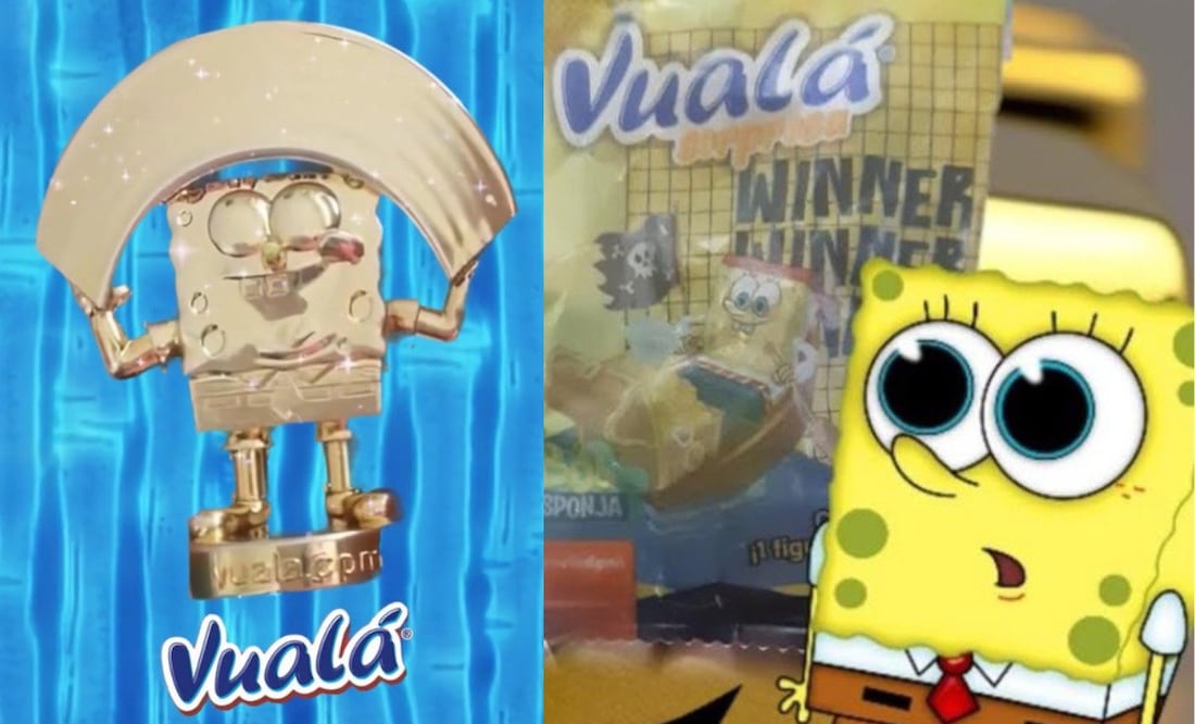 El Bob Esponja dorado viene en los Vualá Sorpresa | Foto: Captura de video spanki/smjuanx