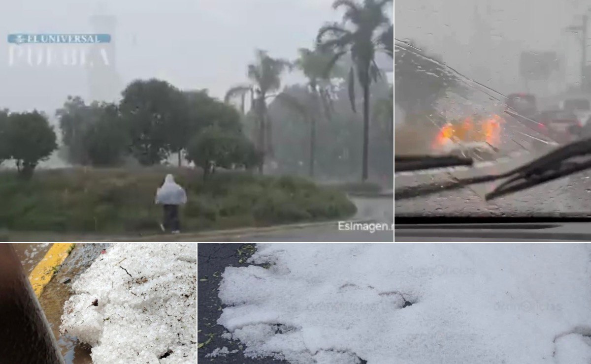 Granizada en Puebla: la ciudad quedó cubierta de hielo tras intensa lluvia