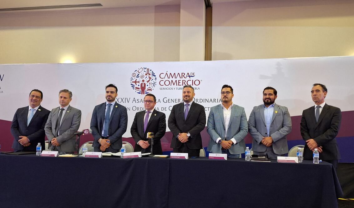 Juan Pablo Cisneros rindió su primer informe este jueves al ser ratificado al frente de la CANACO | Foto: CANACO