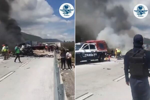 Choque e incendio de tractocamión en la Cuacnopalan-Oaxaca deja dos muertos