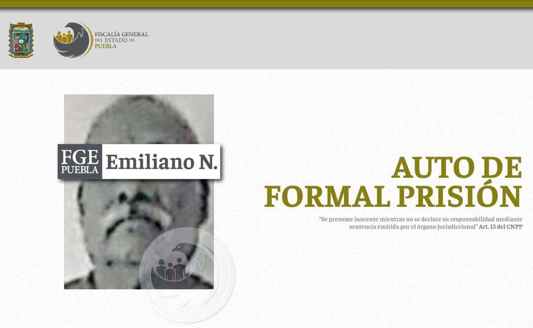 Emiliano N. fue denunciado desde el 2014 por violar a su hijastra | Foto: FGE Puebla
