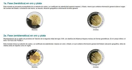 Tres hermosas monedas de colección que están relacionadas con Puebla