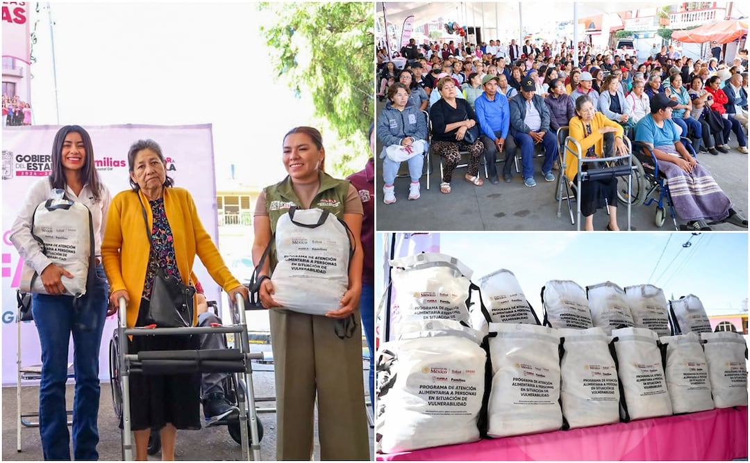 Se realizó la entrega de canastas básicas con productos como arroz, aceite vegetal, frijol, avena, chícharos, entre otros alimentos | Foto: Gobierno del Estado