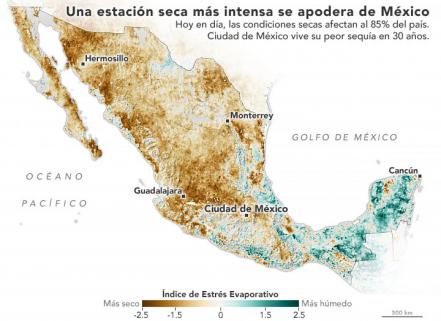 NASA alerta de sequía. México se está quedando sin agua, Puebla también