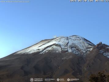 Monitoreo del volcán Popocatépetl, 20 de mayo 2021