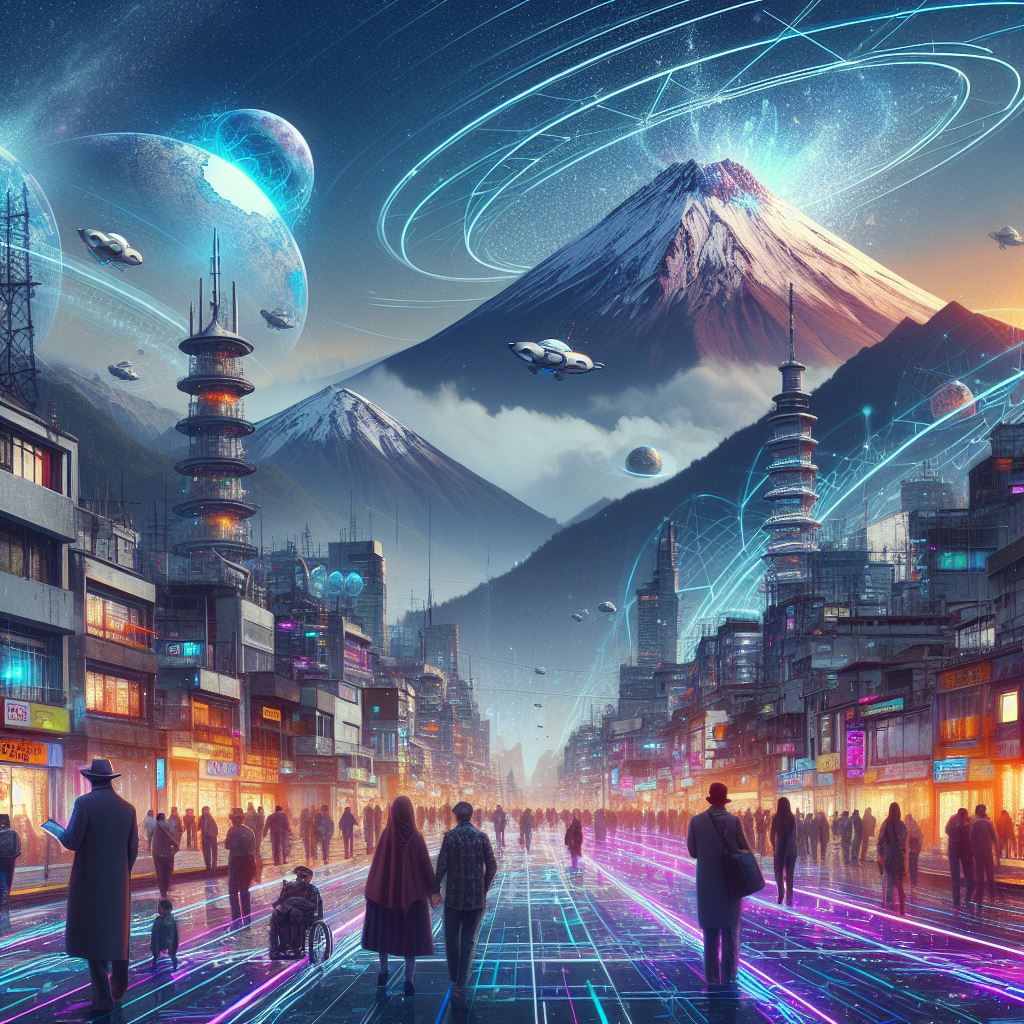 Así visualiza la Inteligencia Artificial el futuro de la población en Puebla | Foto generada por BING