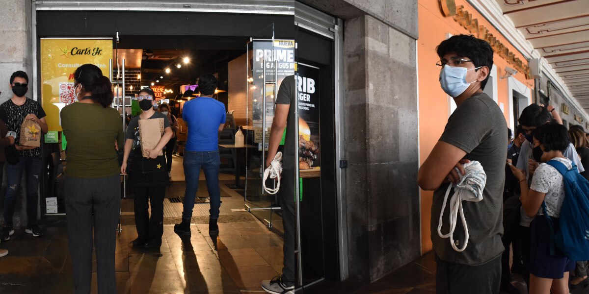 Desalojan sucursal del Carl´s Jr en el Centro Histórico de Puebla, presuntamente por adeudo de renta / Foto: EsImagen