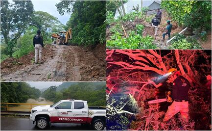Personal de PC atiende daños por lluvias en Acatlán y Ajalpan