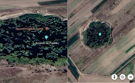 Así se ve el socavón de Puebla en Google Earth