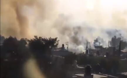 Momento exacto de la explosión de un polvorín en Tultepec 