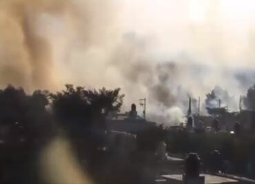 Momento exacto de la explosión de un polvorín en Tultepec