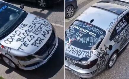 VIDEO Exhiben a infiel en Puebla, rayan su auto deportivo con frases como: dura 3 minutos