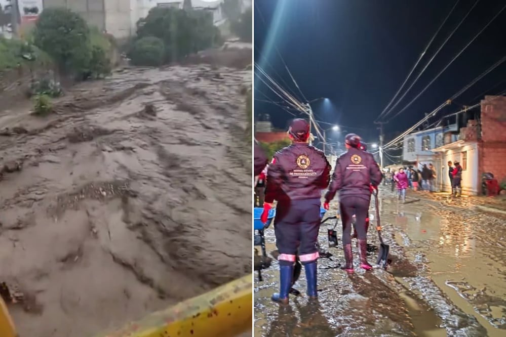 El lodo ingresó a decenas de viviendas en Ciudad Serdán | Foto: Captura de video X El Universal Puebla / PC Puebla