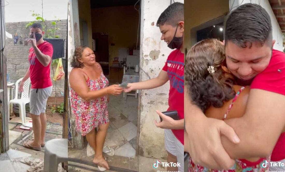 Tiktoker regala su primer sueldo a su madre, se vuelve viral