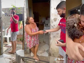 Tiktoker regala su primer sueldo a su madre, se vuelve viral