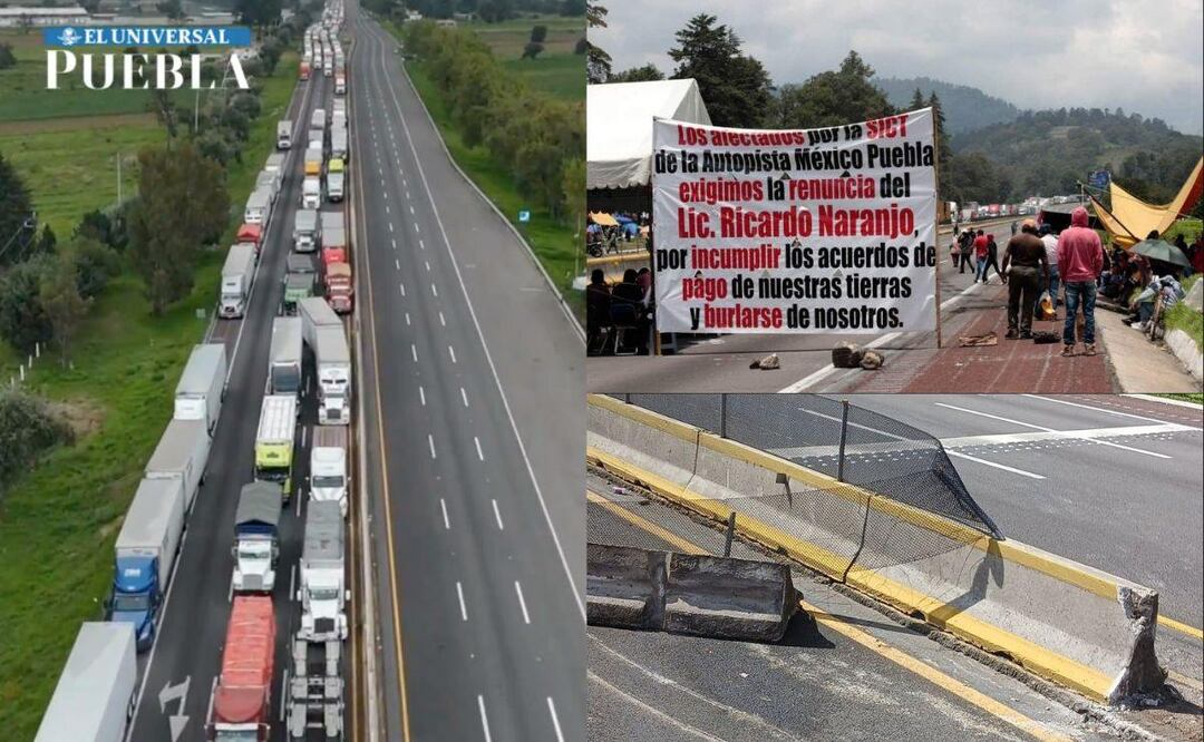 Este es el tercer día del bloqueo en la autopista México-Puebla | Foto : Redes Sociales