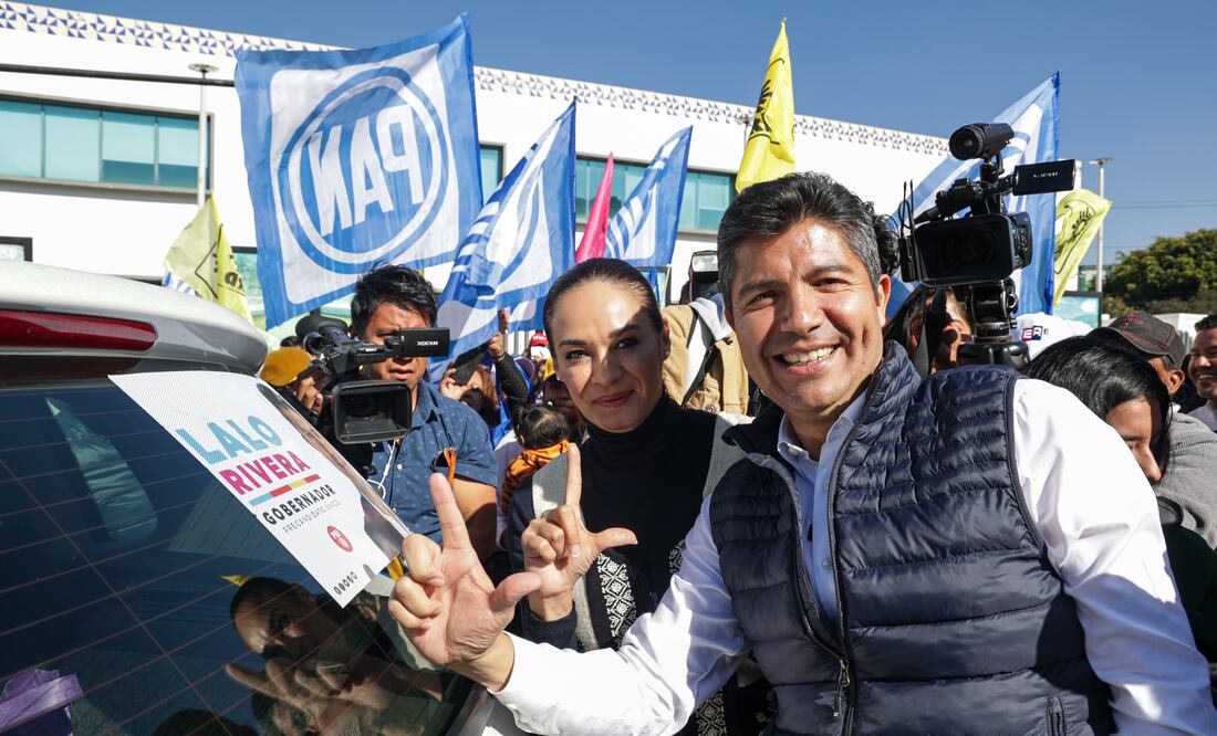 Eduardo Rivera realizó un acto de precampaña en la ciudad de Puebla | Foto: Agencia Es Imagen para El Universal Puebla