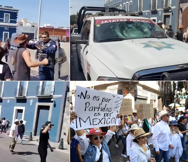 Disturbios en Casa Aguayo tras el paso de la Marcha de la Generación Z en Puebla