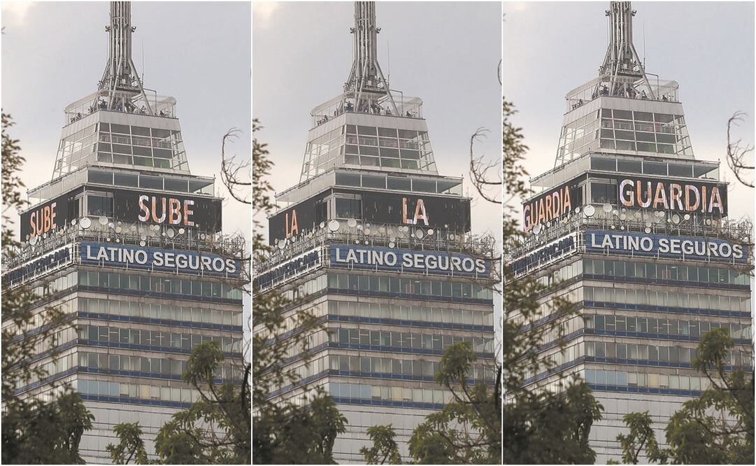 La Torre Latinoamericana emite un mensaje de “Sube la guardia”, ante el aumento de casos de Covid-19. Foto:, Juan Boites. EL UNIVERSAL